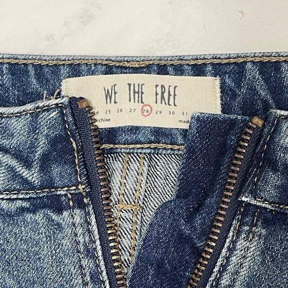 We The Free Denim Front Zip Mini Skirt Size 28 - Picture 5 of 6